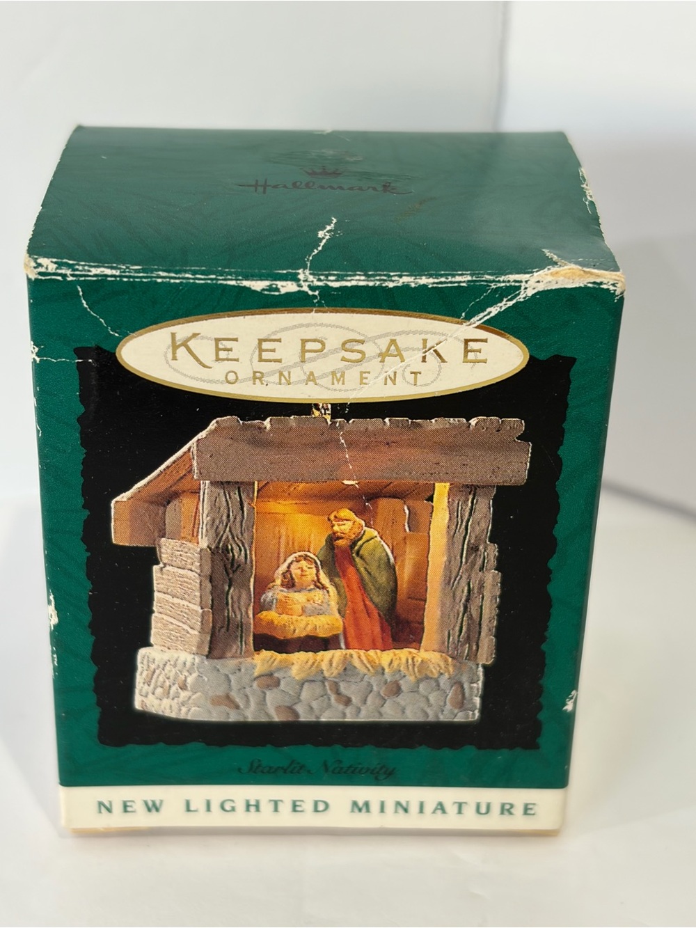 Vintage 1995 Hallmark Keepsake Starlit Nativity Lighted Ornament